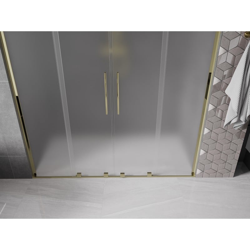 Mexen Velar L Duo Schiebetür für Duschkabine 200 cm, mattiert, gold - 871-200-003-32-50