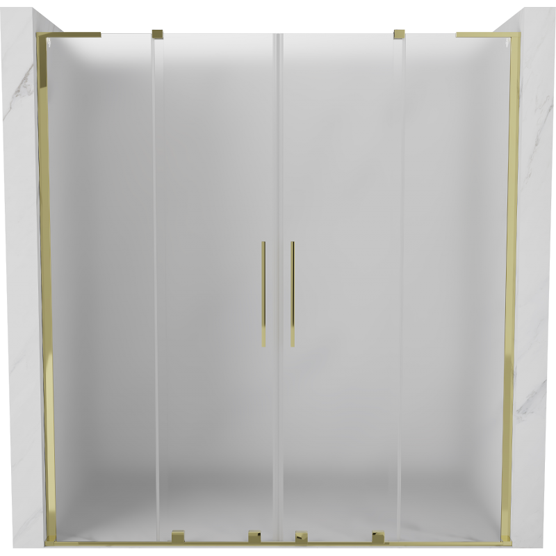 Mexen Velar L Duo Schiebetür-Duschwand 180 cm, satiniert, gold - 871-180-003-32-50