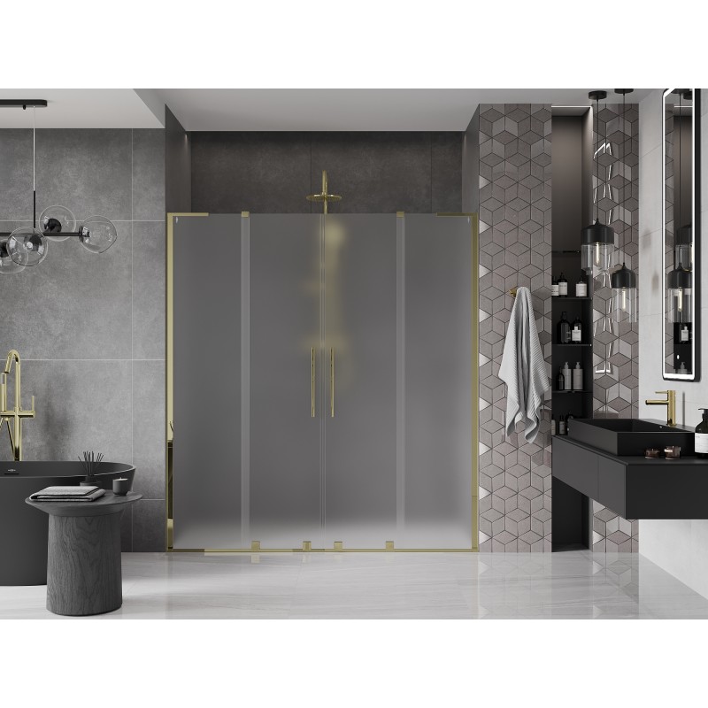Mexen Velar L Duo Schiebetür für die Dusche 170 cm, matt, gold - 871-170-003-32-50