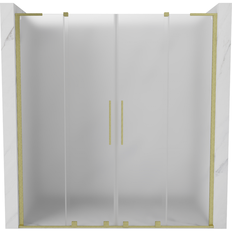 Mexen Velar L Duo Schiebetür-Duschwand 170 cm, matt, gebürstetes Gold - 871-170-003-32-55