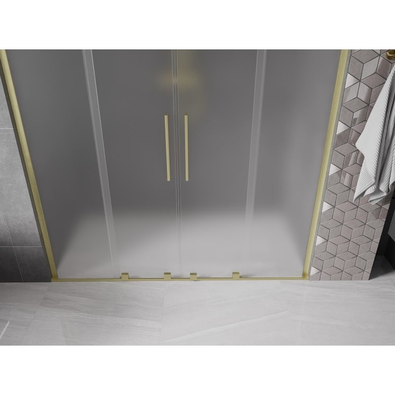 Mexen Velar L Duo Duschschiebetüren 180 cm, satiniert, gold gebürstet - 871-180-003-32-55
