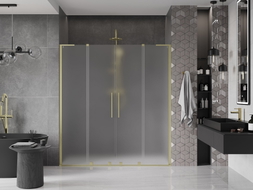 Mexen Velar L Duo Schiebetür-Duschwand 170 cm, matt, gebürstetes Gold - 871-170-003-32-55