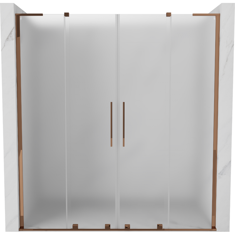 Mexen Velar L Duo Schiebeduschtür 200 cm, satiniert, Roségold - 871-200-003-32-60