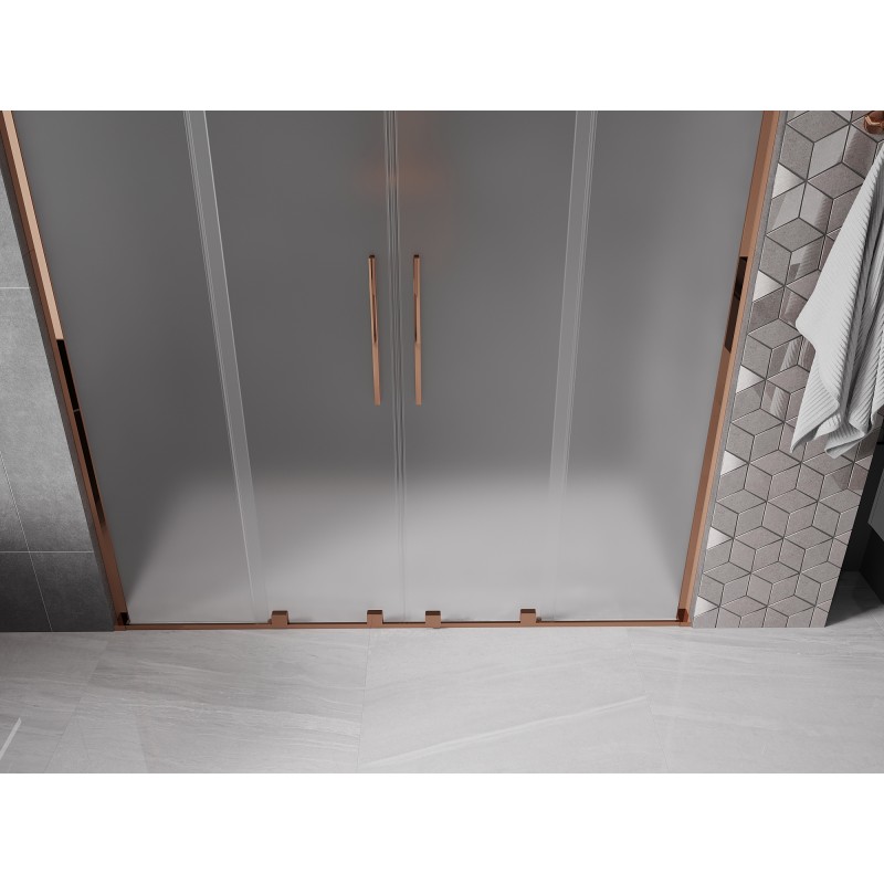 Mexen Velar L Duo Schiebeduschtür 200 cm, satiniert, Roségold - 871-200-003-32-60