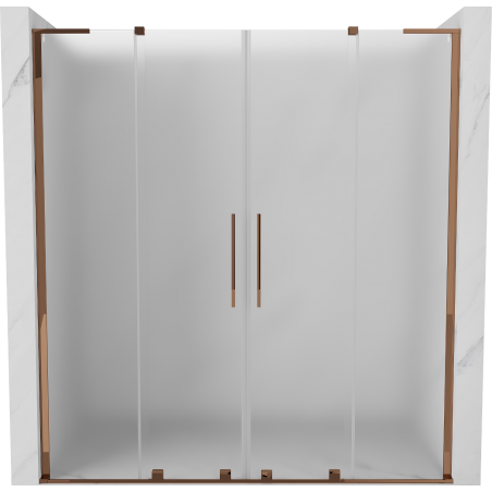 Mexen Velar L Duo Schiebetür Dusche 180 cm, mattiert, Roségold - 871-180-003-32-60