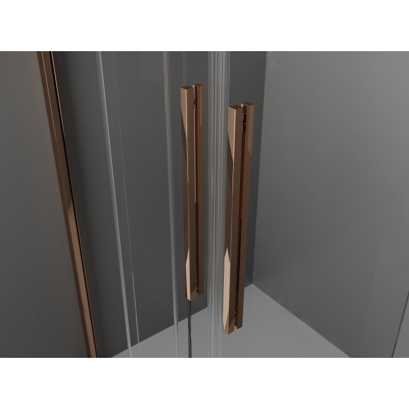 Mexen Velar L Duo Schiebetür Dusche 180 cm, mattiert, Roségold - 871-180-003-32-60