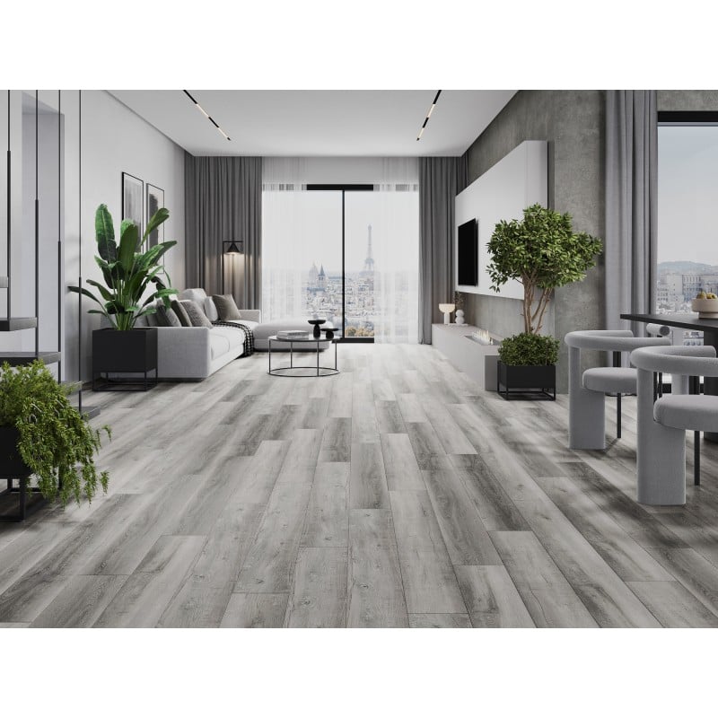 Mexen Santa Clara Muster von SPC-Vinylpaneelen 6,5 mm, IXPE-Unterlage 1,5 mm, 4 V-Fuge, Eiche - F1010-S