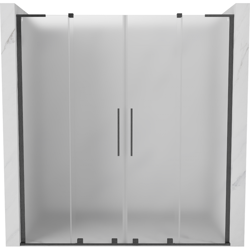 Mexen Velar L Duo Schiebetür für Dusche 170 cm, satiniert, gebürstetes Gun Gray - 871-170-003-32-66