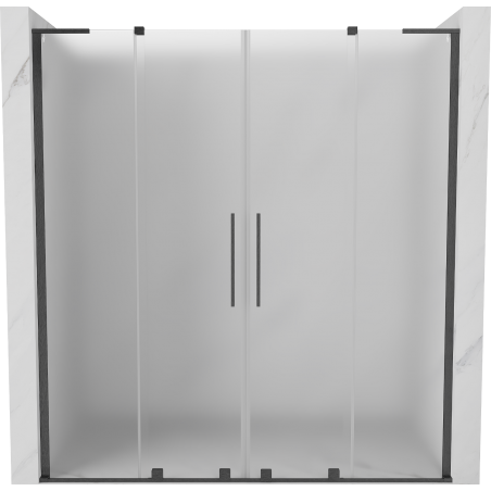 Mexen Velar L Duo Schiebetür für Dusche 170 cm, satiniert, gebürstetes Gun Gray - 871-170-003-32-66