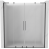 Mexen Velar L Duo Schiebetür für Dusche 170 cm, satiniert, gebürstetes Gun Gray - 871-170-003-32-66