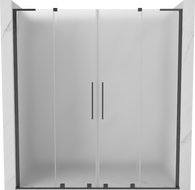 Mexen Velar L Duo Schiebetür für Dusche 170 cm, satiniert, gebürstetes Gun Gray - 871-170-003-32-66