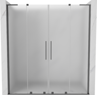 Mexen Velar L Duo Schiebetüren für die Dusche 170 cm, Mattglas, Gun Metal - 871-170-003-32-95