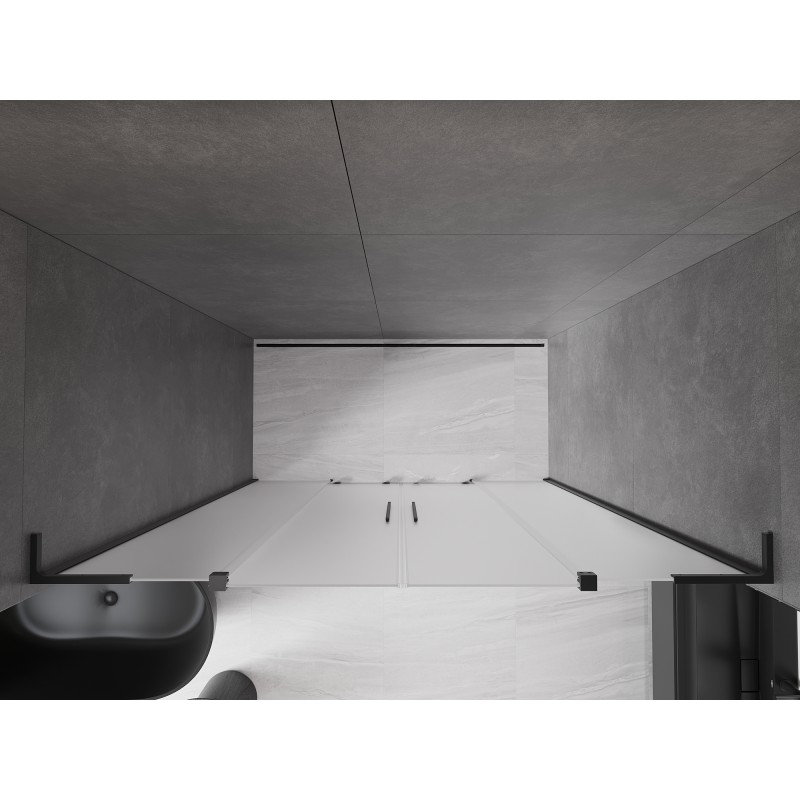 Mexen Velar L Duo Schiebetüren 180 cm, Frost, Schwarz - 871-180-003-32-70