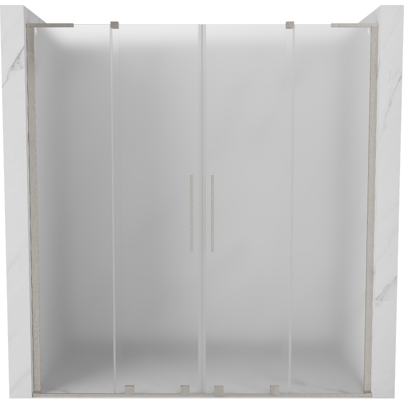Mexen Velar L Duo Schiebetüren 180 cm, Mattglas, Gebürsteter Nickel - 871-180-003-32-97