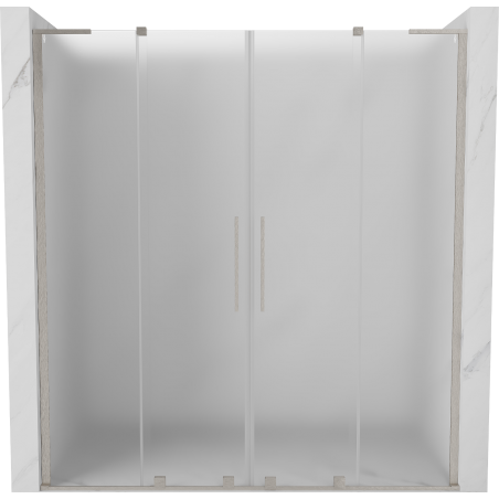Mexen Velar L Duo Schiebetüren 200 cm, Milchglas, gebürsteter Nickel - 871-200-003-32-97