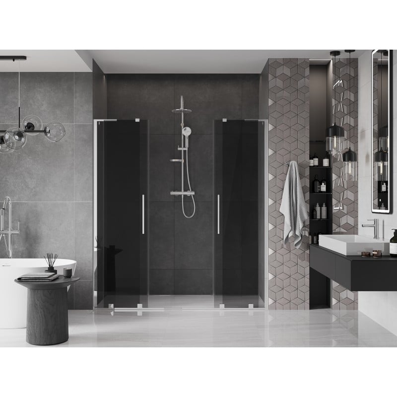 Mexen Velar L Duo Schiebetür 170 cm, Graphit, Chrom - 871-170-003-42-01