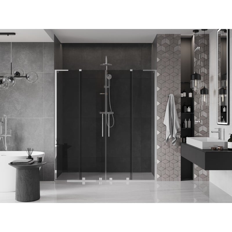 Mexen Velar L Duo Schiebetür 170 cm, Graphit, Chrom - 871-170-003-42-01