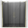 Mexen Velar L Duo Schiebetüren Dusche 200 cm, Graphit, Gold - 871-200-003-42-50