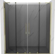 Mexen Velar L Duo Schiebetüren Dusche 200 cm, Graphit, Gold - 871-200-003-42-50