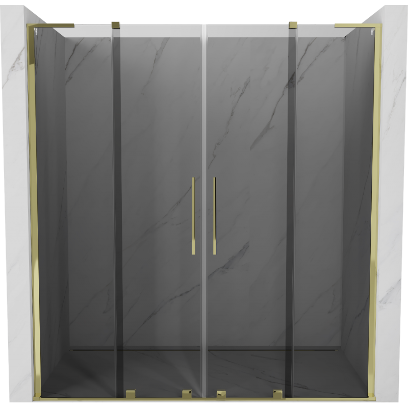 Mexen Velar L Duo Schiebeduschtür 170 cm, Graphit, Gold - 871-170-003-42-50