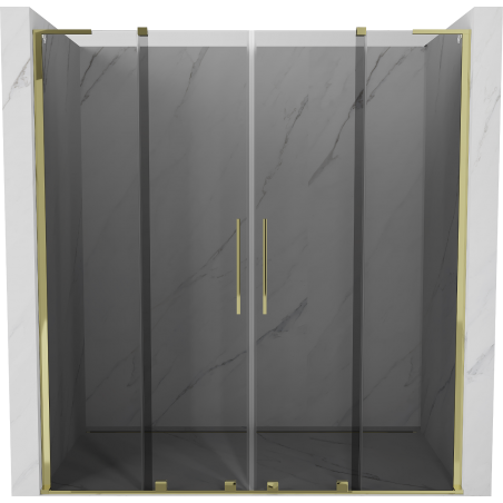 Mexen Velar L Duo Schiebeduschtür 170 cm, Graphit, Gold - 871-170-003-42-50