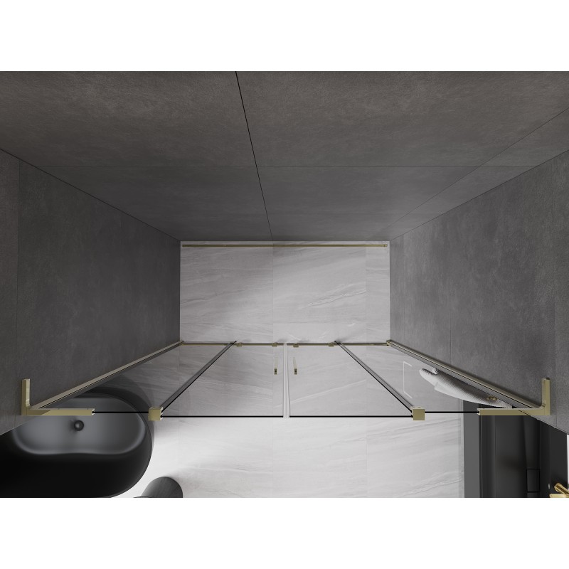 Mexen Velar L Duo Schiebeduschtür 170 cm, Graphit, Gold - 871-170-003-42-50