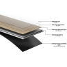 Mexen El Monte Muster von SPC-Vinylpaneelen 6,5 mm, IXPE-Unterlage 1,5 mm, 4 V-Fuge, Eiche - F1011-S