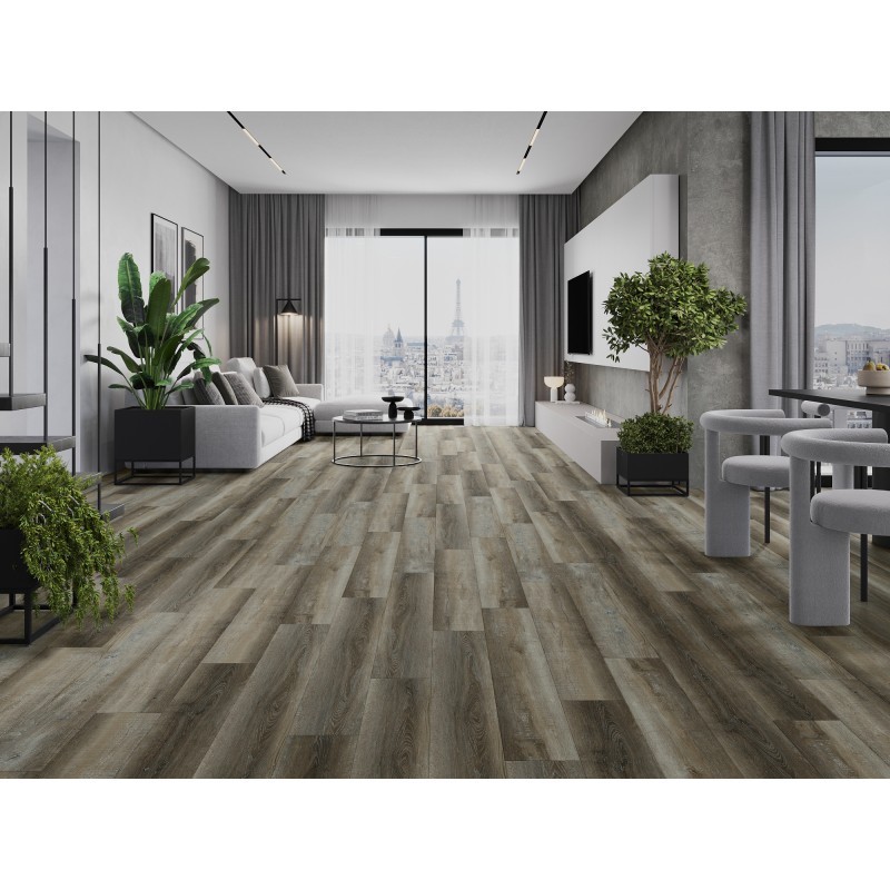 Mexen Aspen Probe von SPC-Vinylpaneelen 6,5 mm, IXPE-Unterlage 1,5 mm, 4-seitige V-Fuge, Eiche - F1012-S