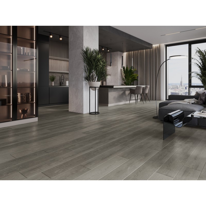 Mexen New Albany Probe von SPC-Vinylpaneelen 6,5 mm, IXPE-Unterlage 1,5 mm, 4 V-Fuge, Eiche - F1017-S