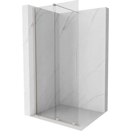Mexen Velar Schiebetür-Duschwand Walk-in 85 x 200 cm, transparent 8 mm, gebürsteter Nickel - 871-085-000-03-97