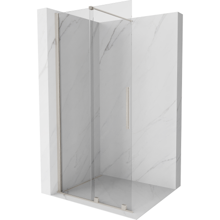 Mexen Velar Schiebeduschwand Walk-in 100 x 200 cm, transparent 8 mm, gebürstetes Nickel - 871-100-000-03-97