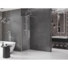 Mexen Velar Schiebeduschwand Walk-in 100 x 200 cm, transparent 8 mm, gebürstetes Nickel - 871-100-000-03-97