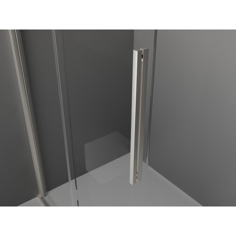 Mexen Velar Schiebetür-Duschwand Walk-in 80 x 200 cm, transparent 8 mm, gebürstetes Nickel - 871-080-000-03-97