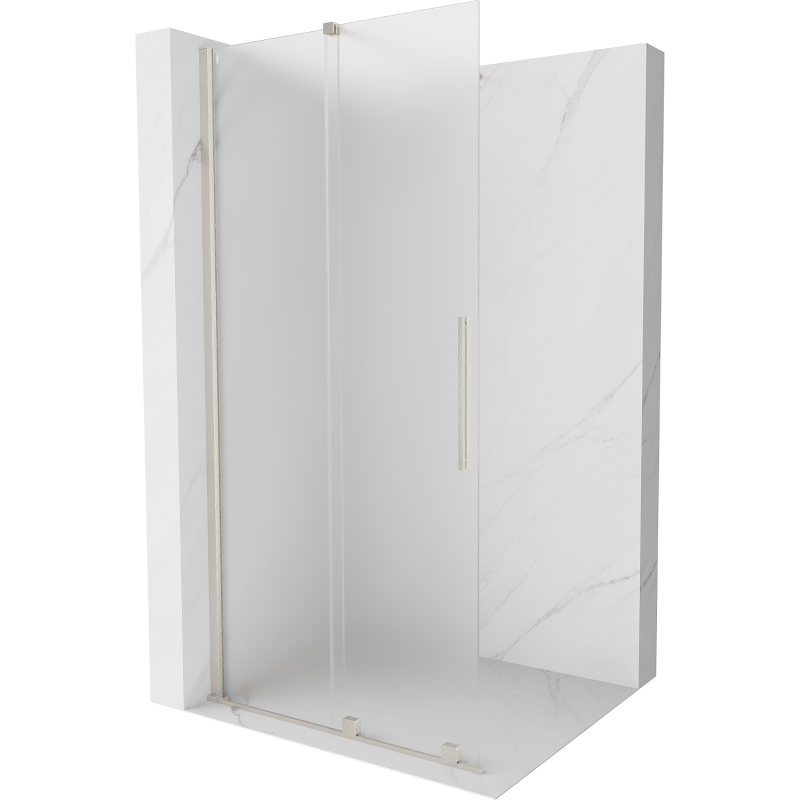 Mexen Velar Walk-In-Duschwand zum Schieben 110 x 200 cm, Frost 8 mm, gebürsteter Nickel - 871-110-000-33-97