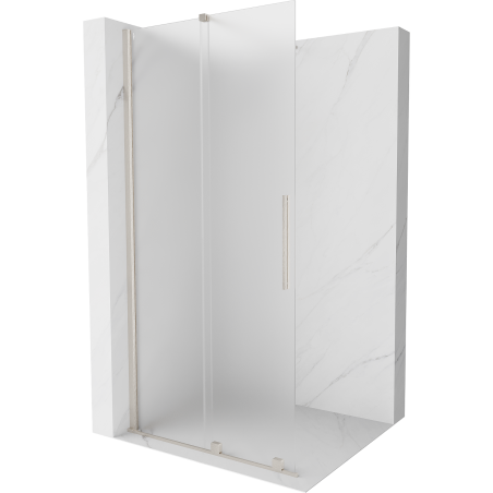 Mexen Velar Walk-In-Duschwand zum Schieben 110 x 200 cm, Frost 8 mm, gebürsteter Nickel - 871-110-000-33-97