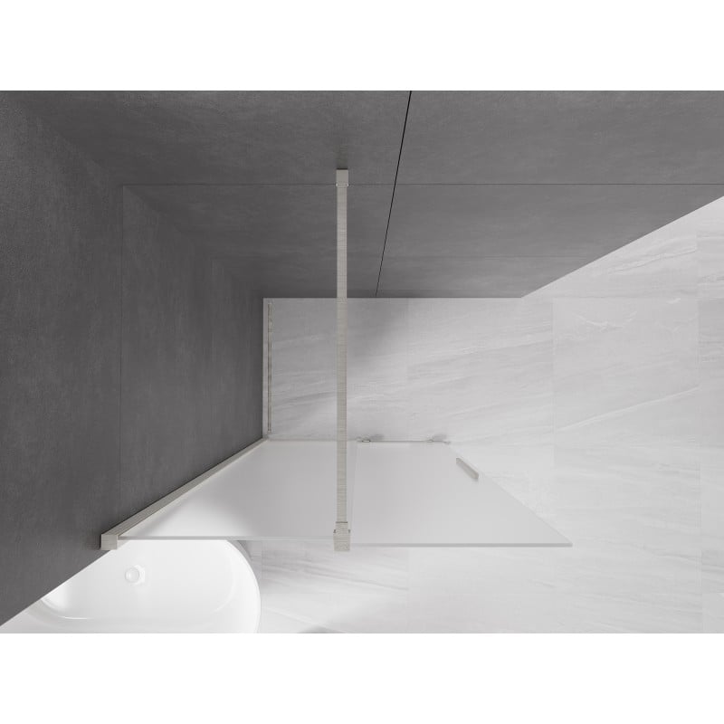 Mexen Velar Duschwand Schiebetür Walk-in 100 x 200 cm, Frost 8 mm, gebürstetes Nickel - 871-100-000-33-97