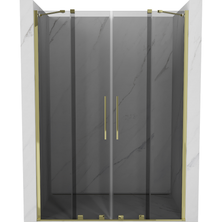 Mexen Velar Duo Schiebeduschtür 140 cm, Graphit, Gold - 871-140-000-42-50