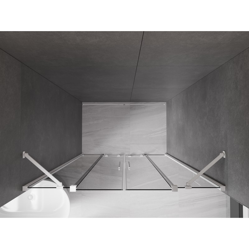 Mexen Velar Duo Schiebetür-Duschwand 140 cm, Grafit, Weiß - 871-140-000-42-20