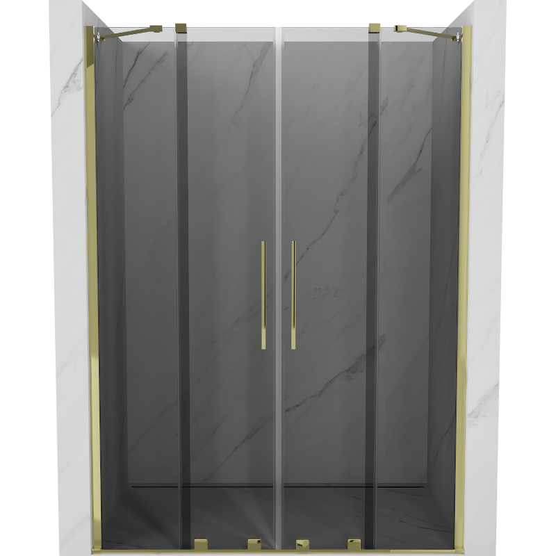Mexen Velar Duo Schiebeduschtür 150 cm, graphit, gold - 871-150-000-42-50