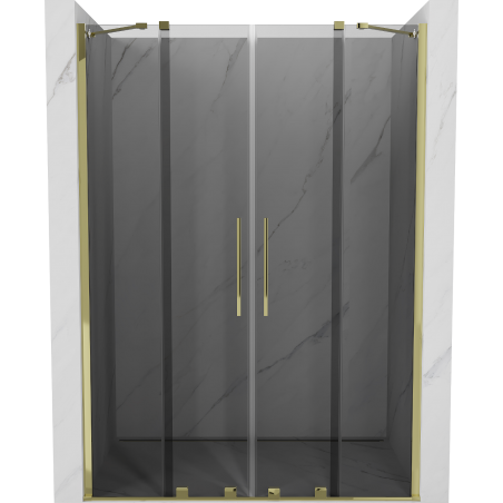 Mexen Velar Duo Schiebeduschtür 150 cm, graphit, gold - 871-150-000-42-50