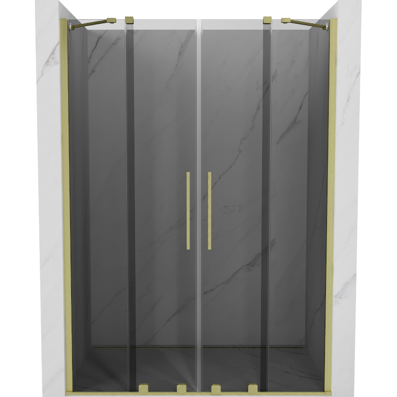 Mexen Velar Duo Duschtüren Schiebetür 150 cm, graphit, gold gebürstet - 871-150-000-42-55