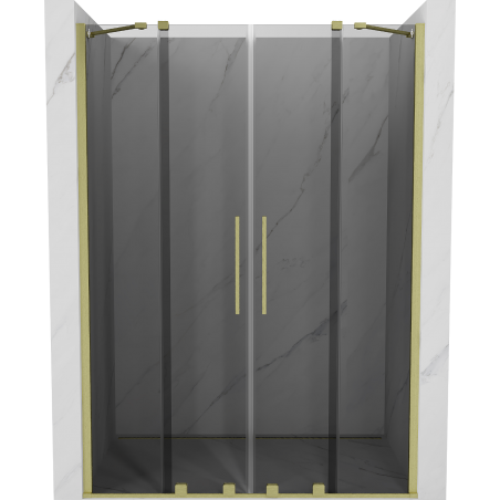 Mexen Velar Duo Duschtüren Schiebetür 150 cm, graphit, gold gebürstet - 871-150-000-42-55