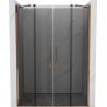 Mexen Velar Duo Schiebetür für Dusche 140 cm, Graphit, Roségold - 871-140-000-42-60