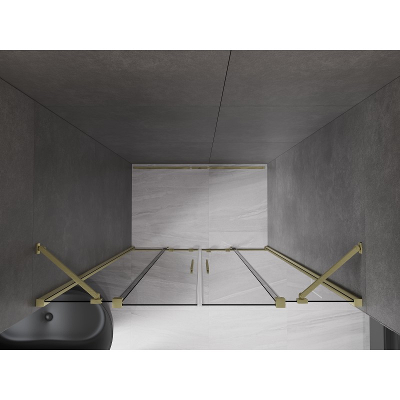 Mexen Velar Duo Duschtüren Schiebetür 150 cm, graphit, gold gebürstet - 871-150-000-42-55