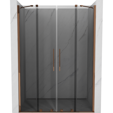 Mexen Velar Duo Schiebetüren-Duschkabine 150 cm, Graphit, Roségold - 871-150-000-42-60