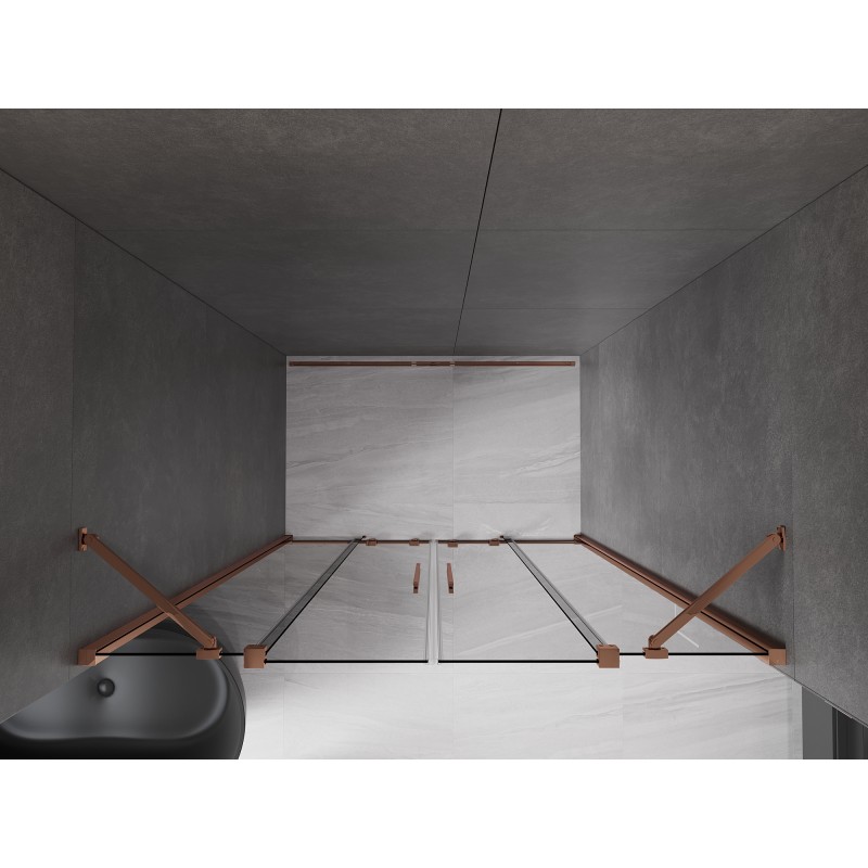 Mexen Velar Duo Schiebetür für Dusche 140 cm, Graphit, Roségold - 871-140-000-42-60