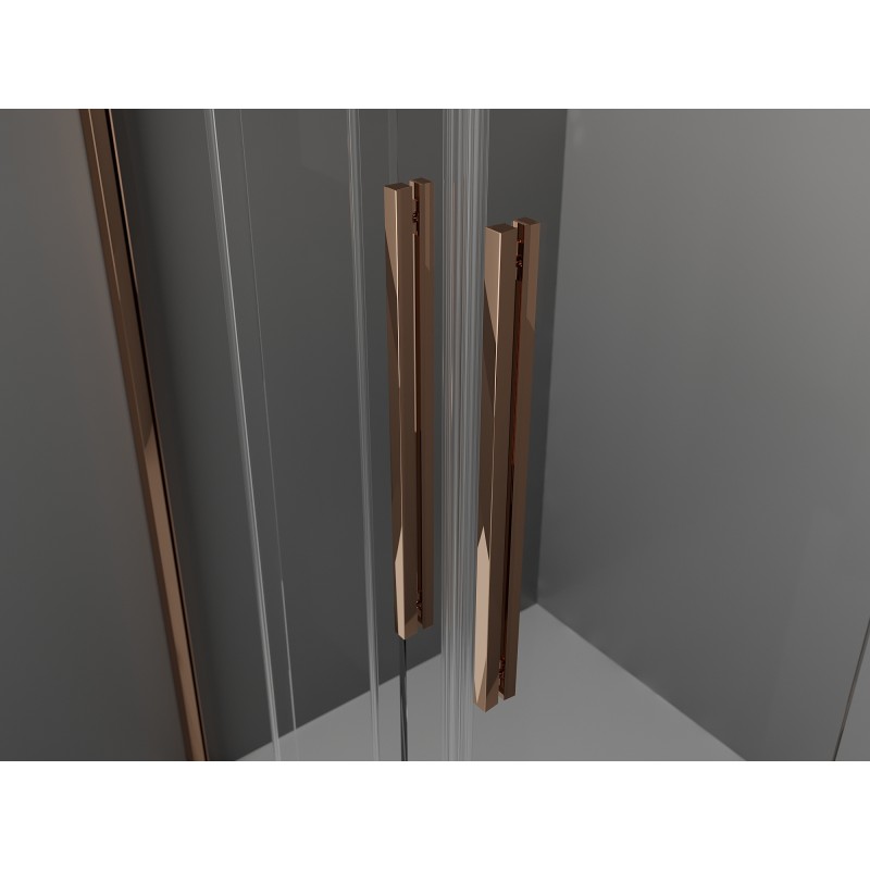 Mexen Velar Duo Schiebetür für Dusche 140 cm, Graphit, Roségold - 871-140-000-42-60