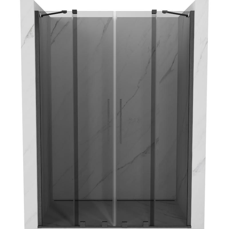 Mexen Velar Duo Schiebetüren für die Dusche 150 cm, grafit, gebürstetes Gun Gray - 871-150-000-42-66