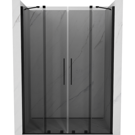 Mexen Velar Duo Schiebetür Duschkabine 140 cm, Graphit, Schwarz - 871-140-000-42-70