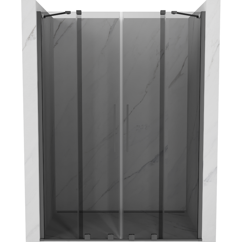 Mexen Velar Duo Schiebetüren für Dusche 140 cm, Graphit, Gun Metal - 871-140-000-42-95